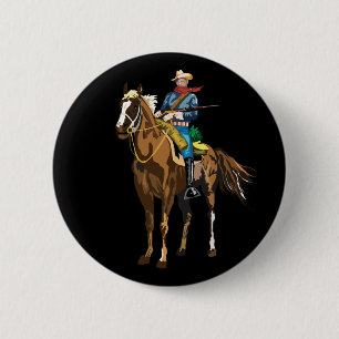 Chapa Redonda De 5 Cm Cavalryman - Soldado de búfalo