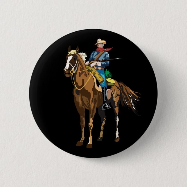 Chapa Redonda De 5 Cm Cavalryman - Soldado de búfalo (Anverso)