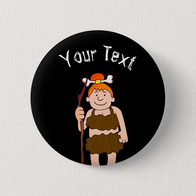 Chapa Redonda De 5 Cm Cave Woman (Anverso)