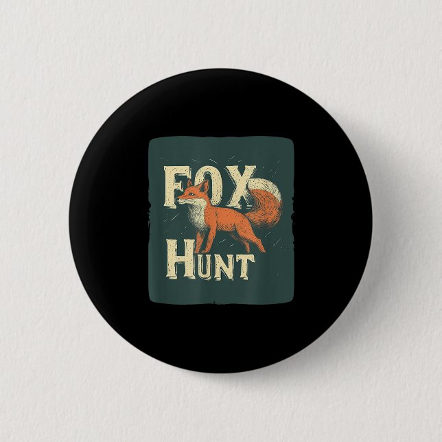 Chapa Redonda De 5 Cm Caza De Guay Fox Para Adultos Y Niños (Anverso)