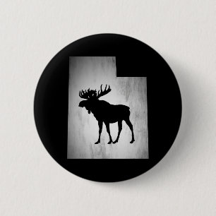 Chapa Redonda De 5 Cm Caza de Utah Moose