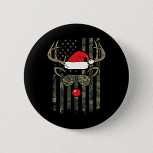Chapa Redonda De 5 Cm Caza divertida de ciervos Whitetail Buck Bow Hunte