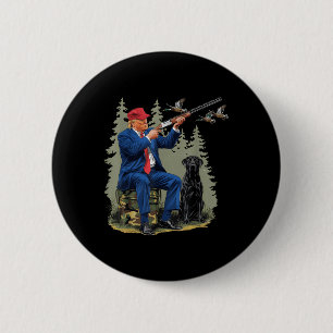 Chapa Redonda De 5 Cm Caza divertida de Trump