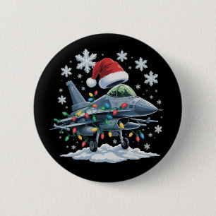 Chapa Redonda De 5 Cm Cazabombardero Divertido Militar Navidad Vacacione
