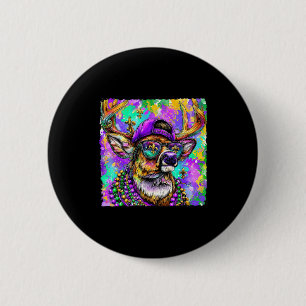 Chapa Redonda De 5 Cm Cazador de ciervos Mardi Gras New Orleans Camo Hom