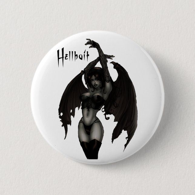 Chapa Redonda De 5 Cm Cebo del infierno (Anverso)