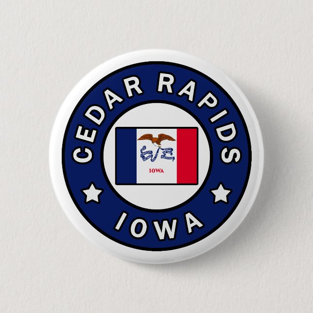 Chapa Redonda De 5 Cm Cedar Rapids Iowa (Anverso)