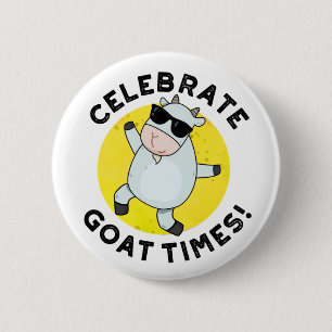 Chapa Redonda De 5 Cm Celebra el divertido pan animal del Goat Times
