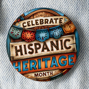 Chapa Redonda De 5 Cm Celebra el Mes de la Herencia Hispana