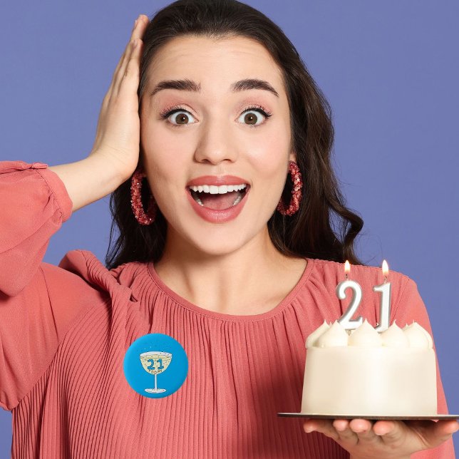 Chapa Redonda De 5 Cm Celebración de 21 años de la insignia de cumpleaño (Subido por el creador)