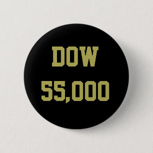Chapa Redonda De 5 Cm Celebración del Dow 55,000 en el Mercado de Valore