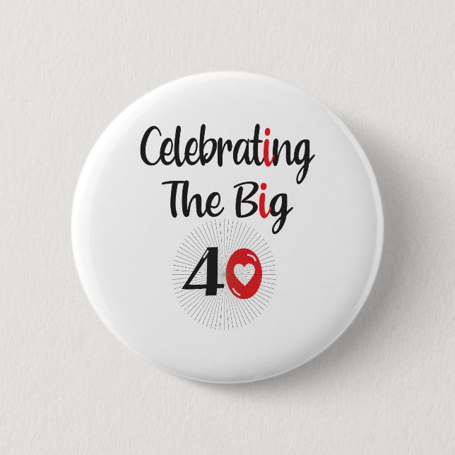 Chapa Redonda De 5 Cm Celebrando 40 (Anverso)