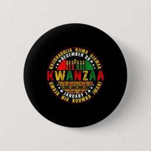 Chapa Redonda De 5 Cm Celebrando el Panorama de las Velas de Kwanzaa Kin