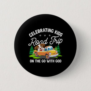 Chapa Redonda De 5 Cm Celebrando el viaje por carretera de los niños sob