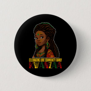 Chapa Redonda De 5 Cm Celebrando los principios de Kwanzaa Kinara para l