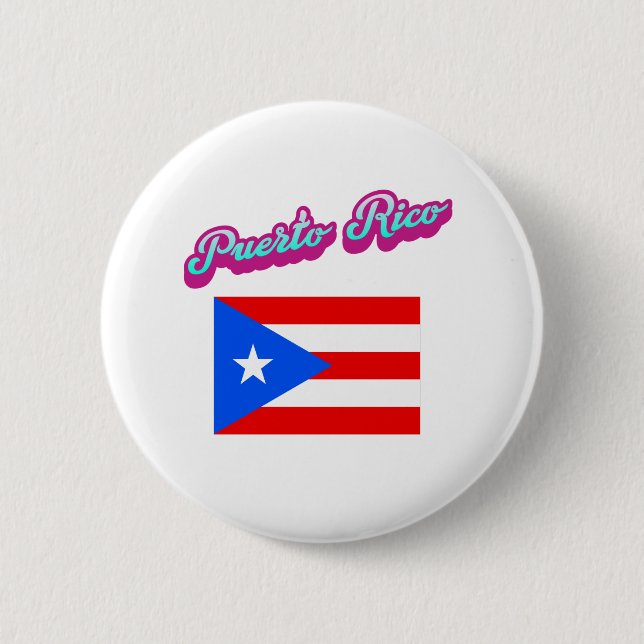 Chapa Redonda De 5 Cm Celebrando Puerto Rico (Anverso)