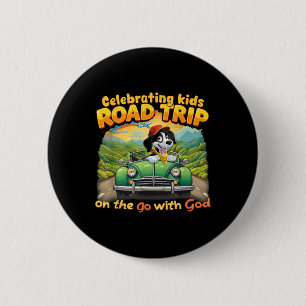 Chapa Redonda De 5 Cm Celebrando Vbs Viaje por Carretera de Niños Sobre 