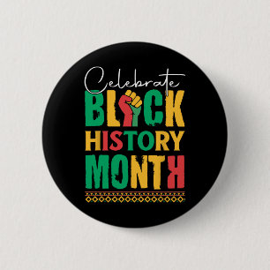 Chapa Redonda De 5 Cm Celebrar el Mes de la Historia Negra para los Homb