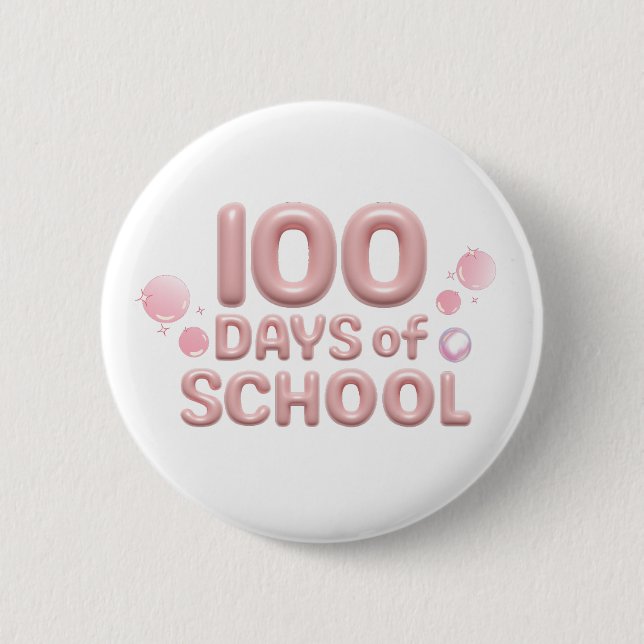 Chapa Redonda De 5 Cm Celebration 100 Days of School Button (Anverso)