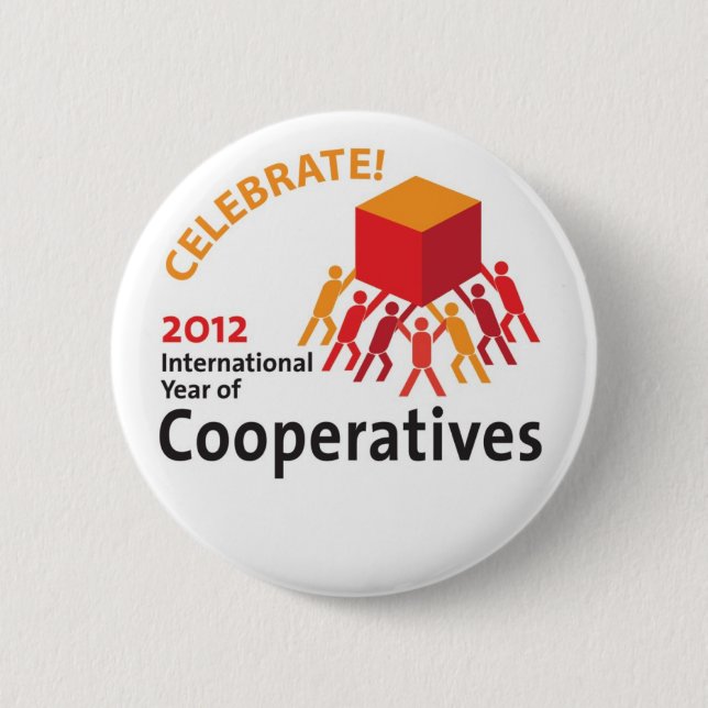 Chapa Redonda De 5 Cm Celebre a las cooperativas (Anverso)