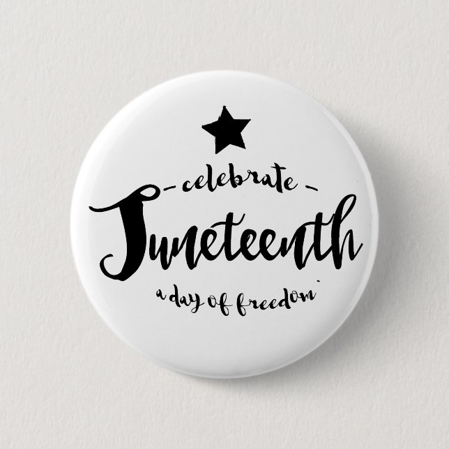 Chapa Redonda De 5 Cm Celebre la estrella de Juneteenth (Anverso)