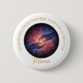 Chapa Redonda De 5 Cm Celestial Mama Hands Galaxy Universe