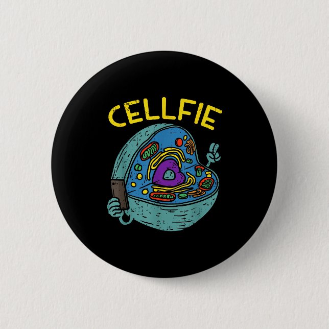 Chapa Redonda De 5 Cm Cell Fie Funny Science Biology Teacher  (Anverso)