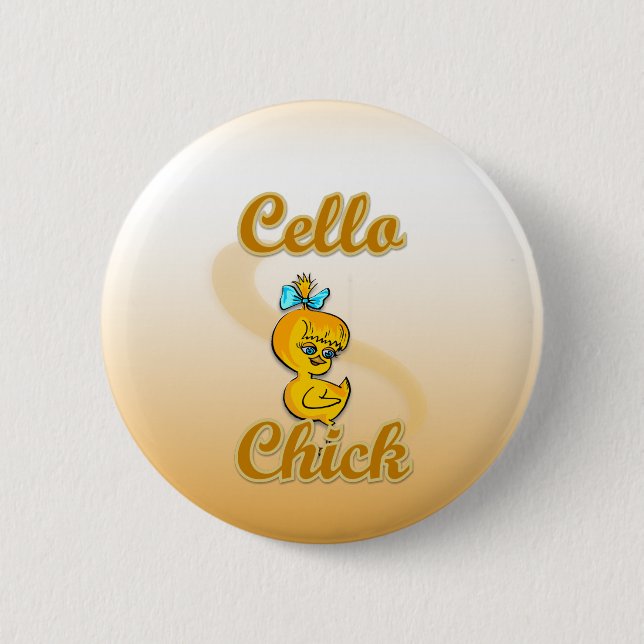 Chapa Redonda De 5 Cm Cello Chick (Anverso)