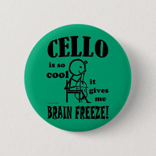 Chapa Redonda De 5 Cm Cello, congelación cerebral