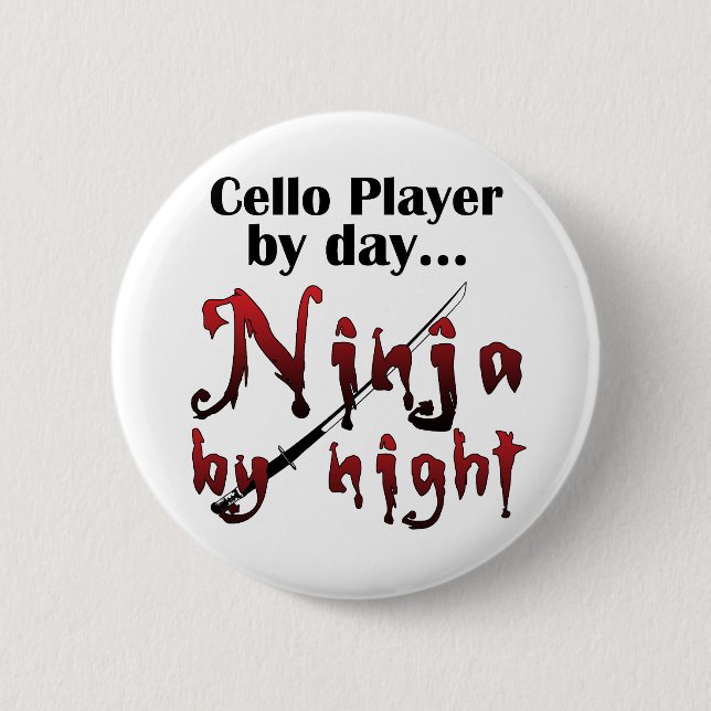 Chapa Redonda De 5 Cm Cello Ninja (Anverso)