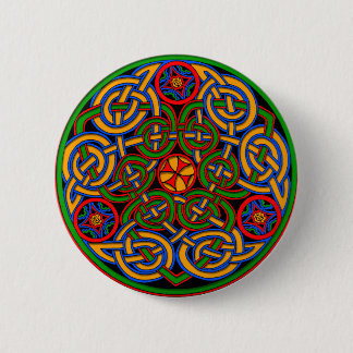 Chapa Redonda De 5 Cm Celtic IIlumination - círculo de la trinidad
