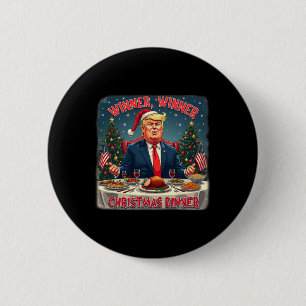 Chapa Redonda De 5 Cm Cena de Navidades ganadores del Humor de Trump