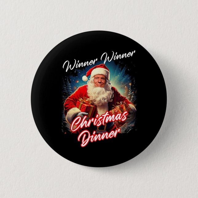 Chapa Redonda De 5 Cm Cena de Navidades ganadores - Presidente Trump (Anverso)