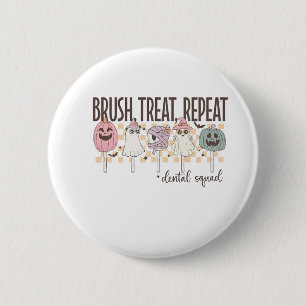 Chapa Redonda De 5 Cm Cepilla Trata Repite Equipo Dental Divertido Espel