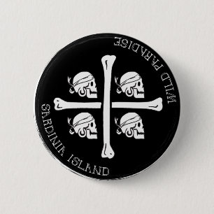 Chapa Redonda De 5 Cm Cerdeña, paraíso salvaje - perno