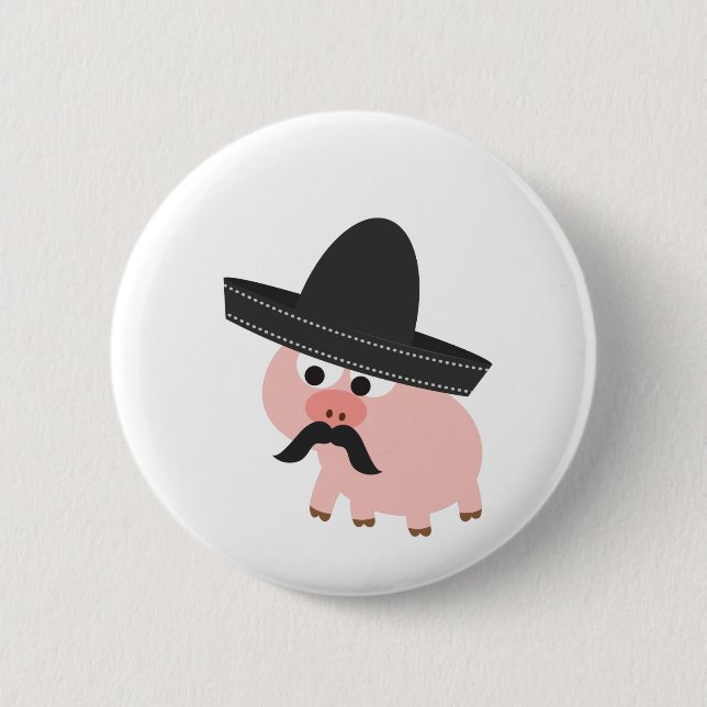 Chapa Redonda De 5 Cm Cerdo Bandito (Anverso)