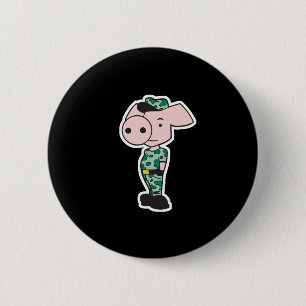 Chapa Redonda De 5 Cm cerdo camuflaje militar
