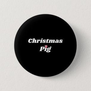 Chapa Redonda De 5 Cm Cerdo de Navidad - Regalos de Cerdo y Cerdito para
