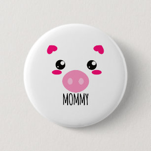Chapa Redonda De 5 Cm Cerdo Face Kawaii Disfraz De Halloween Para Mami G