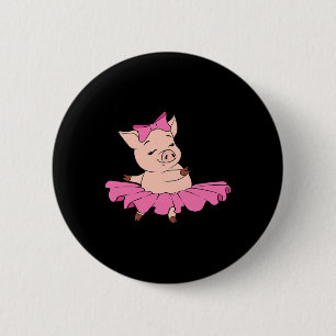 Chapa Redonda De 5 Cm Cerdo fino criadero bailarín rosa bailarín cantant