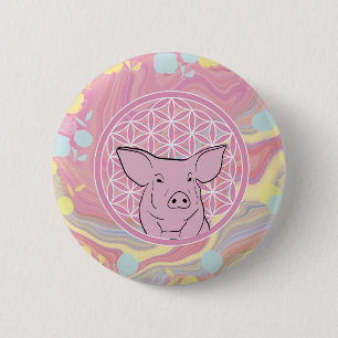 Chapa Redonda De 5 Cm cerdo, flor de vida, rosa, mandala, zen, chakra,