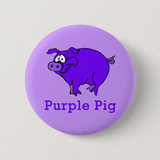 Chapa Redonda De 5 Cm Cerdo morado en ropa, tazas, bebés Camisetas