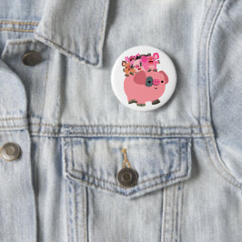 Chapa Redonda De 5 Cm Cerdo Personalizado con lechones