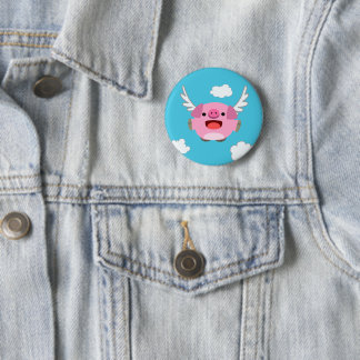 Chapa Redonda De 5 Cm Cerdo Personalizado volador