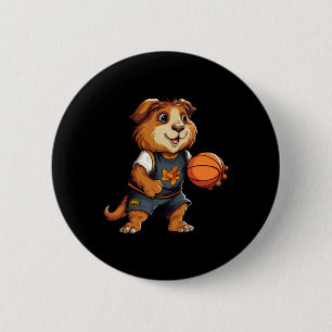 Chapa Redonda De 5 Cm Cerdos de Guinea de Baloncesto