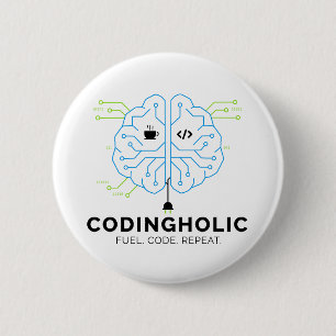 Chapa Redonda De 5 Cm Cerebro de placa de circuito Codificador Pin Friki