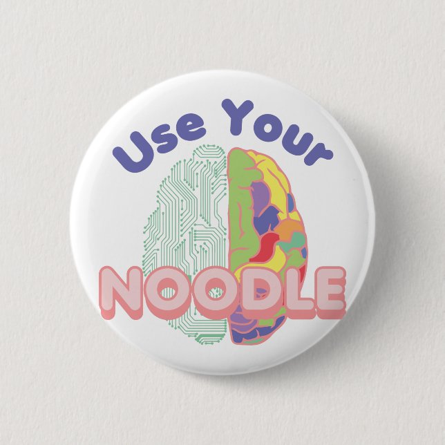 Chapa Redonda De 5 Cm Cerebro izquierdo y derecho (Anverso)