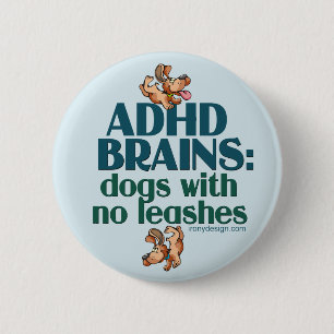 Chapa Redonda De 5 Cm CEREBROS DE ADHD (azul)