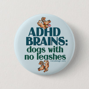 Chapa Redonda De 5 Cm CEREBROS de ADHD (azules)