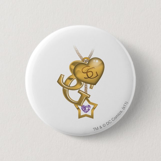 Chapa Redonda De 5 Cm Cerradura de oro superchica (Anverso)